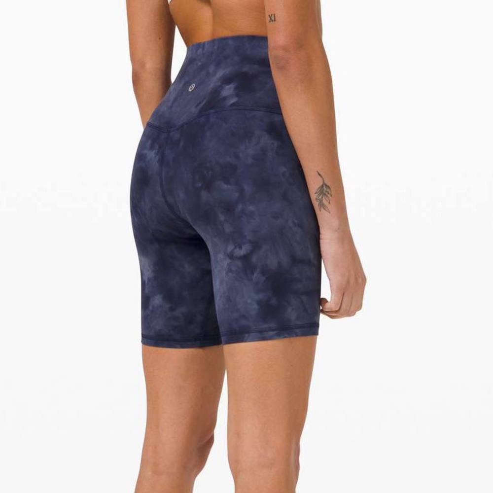 LULULEMON Align Super High Rise 8" Shorts, Diamond Dye Asphalt Grey True Navy